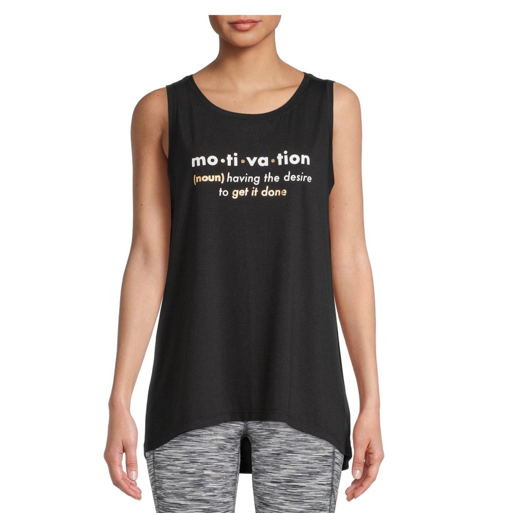 Woman’s graphic tank top ‘motivation’ NWT L